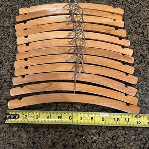 12 (Twelve) 12” Rounded Wooden Kids Hangers with Natural Finish